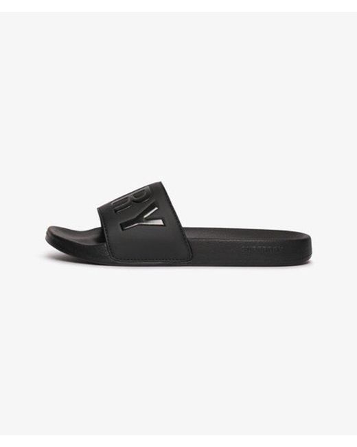 Superdry Black & Co Core Graphic Pool Sliders for men