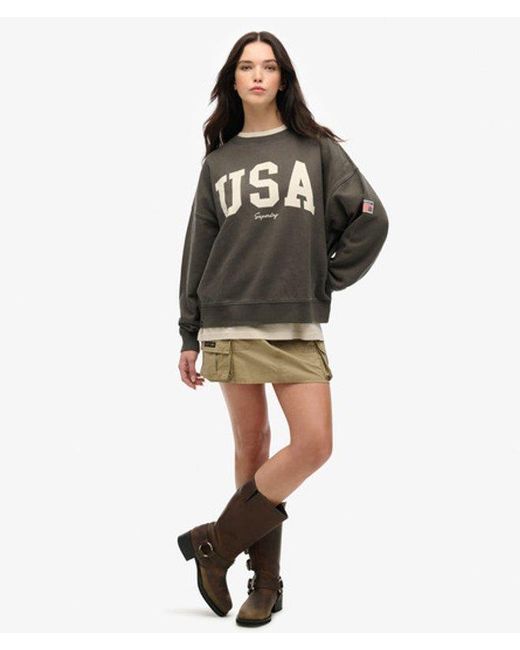 Superdry Black & Co Athletic Essentials Relaxed Crew Sweatshirt