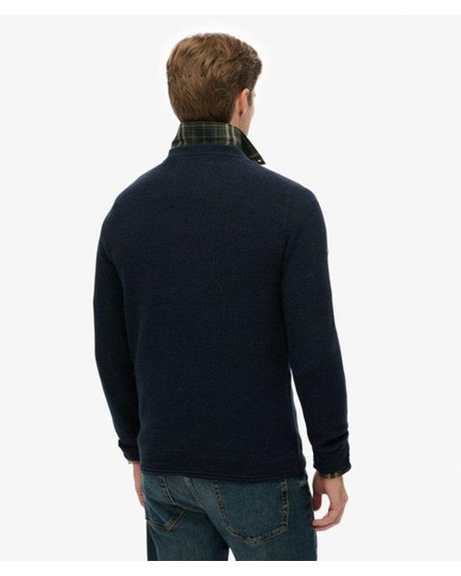 Superdry Blue & Co Light Weight Cotton Texture Jumper for men
