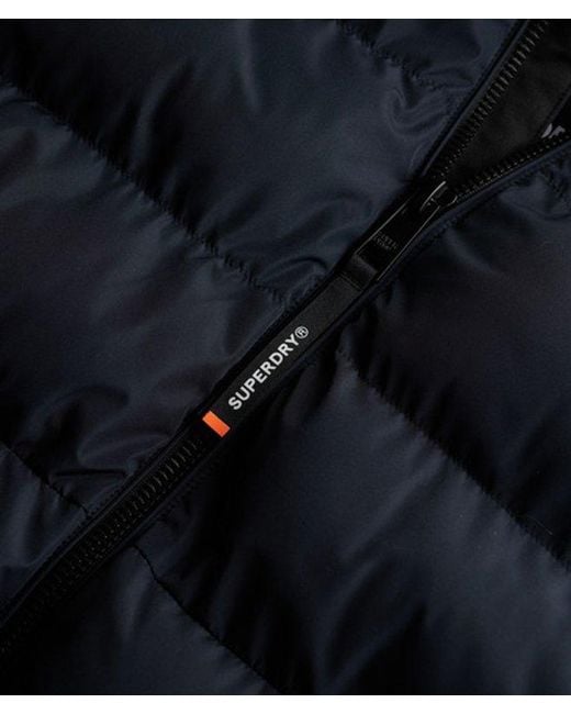 Superdry Blue & Co Hooded Sports Puffer Jacket for men