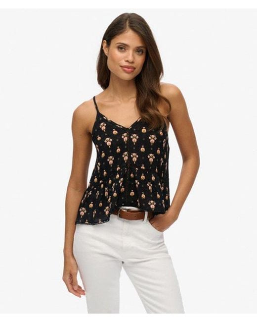 Superdry Black & Co Ladder Trim Cami Top