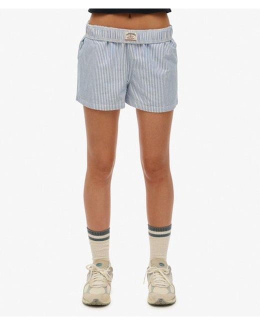 Superdry Blue & Co Organic Cotton Stripe Elasticated Shorts