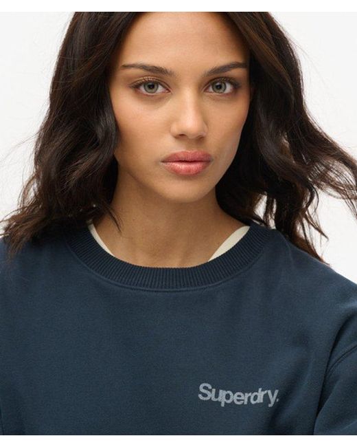 Superdry Blue & Co Oversized Core Logo City Loose Crew Sweatshirt