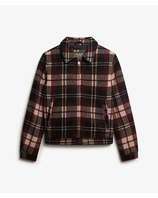 Superdry Black Checked Ranch Quilted Jacket