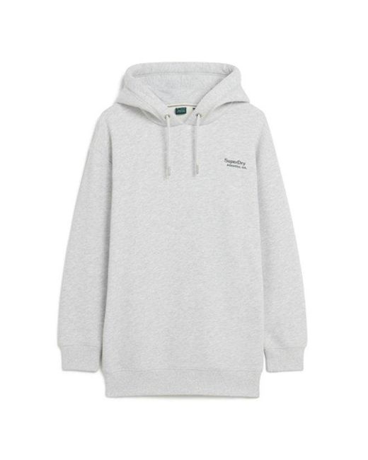Superdry White Essential Hoodie Dress