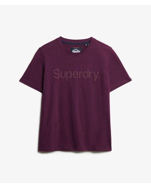 Superdry Purple & Co Classic Textured Graphic Tonal Core T Shirt