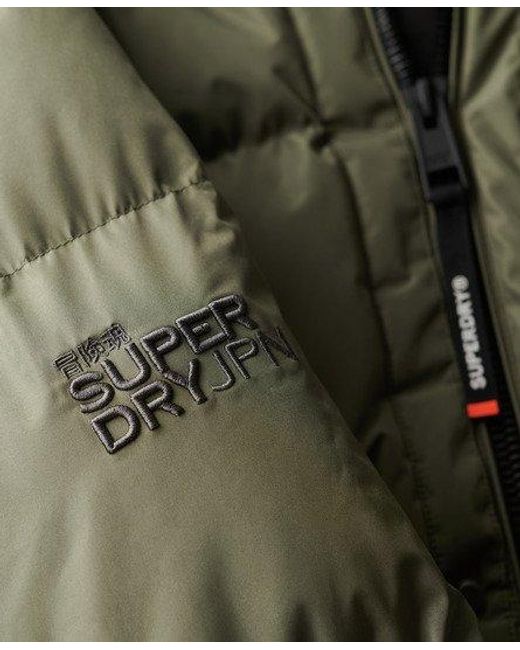 Superdry Green 'Hooded Sports Puffer Coat for men