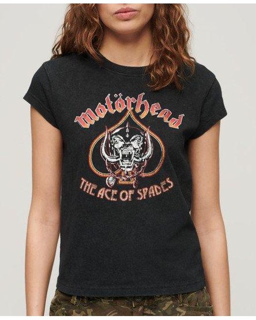 T-shirt à mancherons motörhead x Superdry en coloris Black