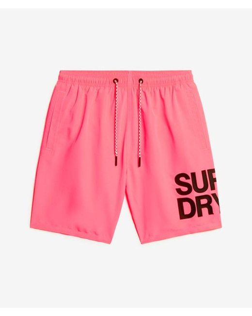 Superdry Gerecyclede Sportswear Zwemshort Met Logo - 43 Cm in het Red voor heren