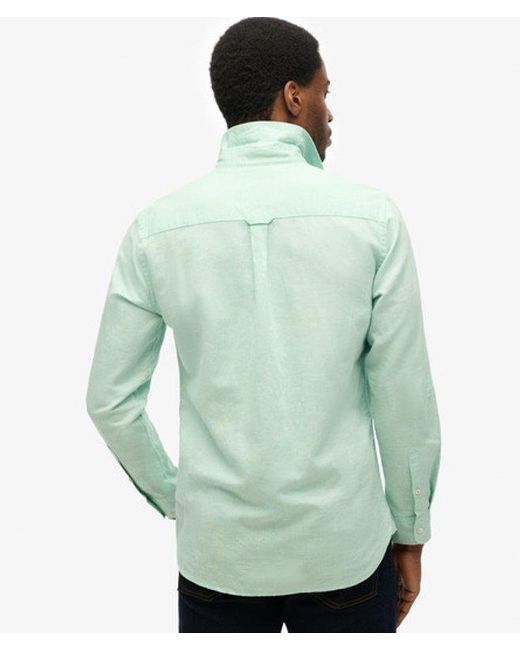 Superdry Green & Co Cotton Linen Long Sleeve Shirt for men