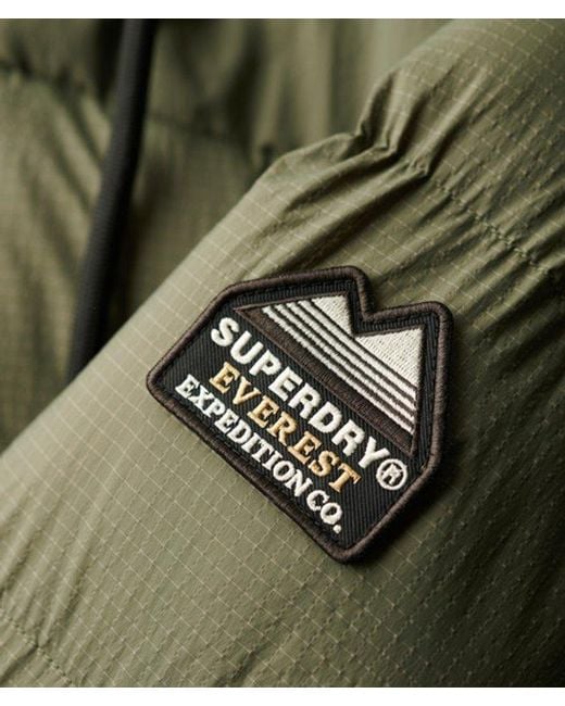 Superdry Green Rip-Stop Longline Puffer Coat