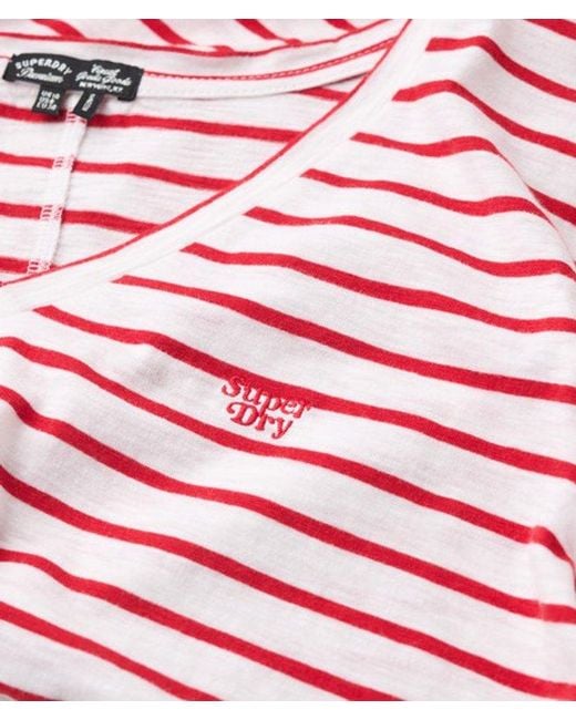 Superdry Red & Co Slub Embroide