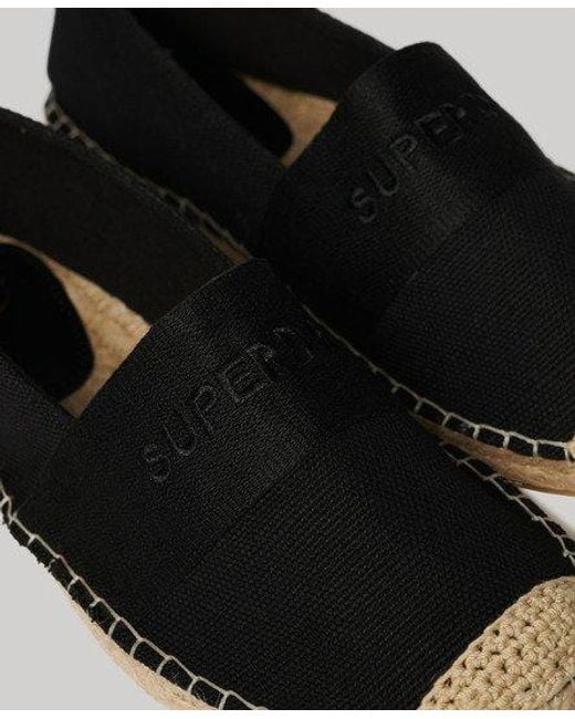 Superdry Black Canvas Espadrille Shoes