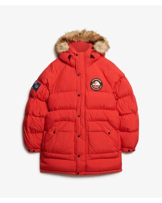 Superdry Red Everest Long Baffled Parka Jacket for men