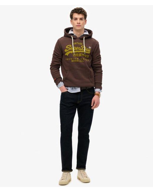 Superdry Brown & Co Vintage Logo Tonal Hoodie for men