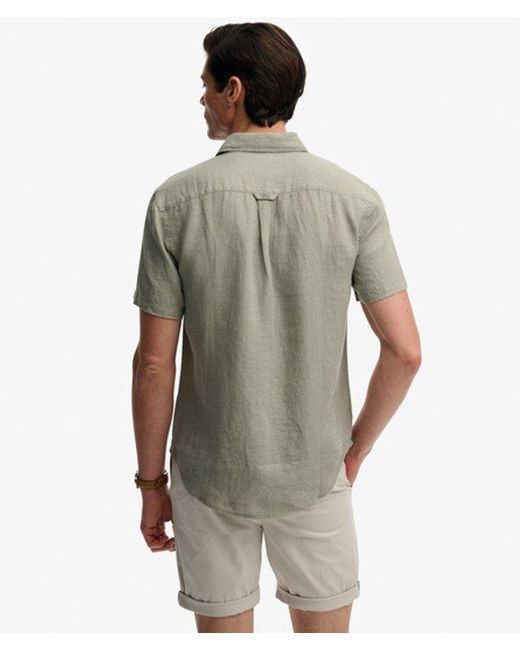 Superdry Gray & Co Riviera Short Sleeve Linen Shirt for men