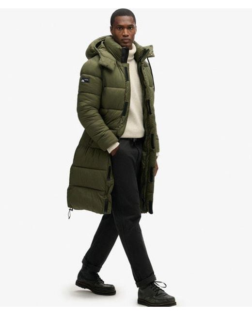 Superdry Green & Co Ripstop Long Puffer Coat for men