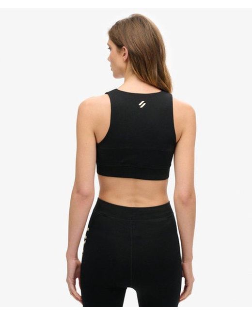 Superdry Black & Co Ladies Fully Lined Sportswear Logo Bra Top