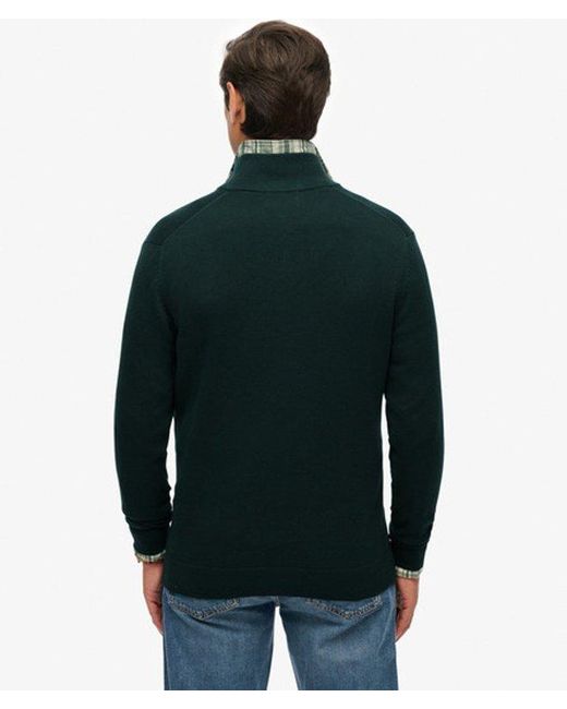 Homme Pull À Demi-Zip Essentials En Coton Taille Superdry pour homme en coloris Green