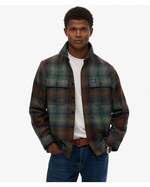 Superdry Black & Co Wool Blend Miller Overshirt for men