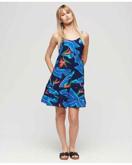 Superdry Blue Mini Cami Beach Dress