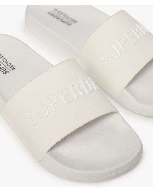Superdry White & Co Classic Code Logo Pool Sliders