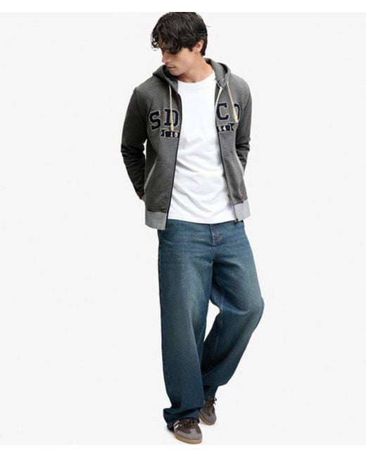 Superdry Gray Sd & Co. Zip Through Hoodie for men