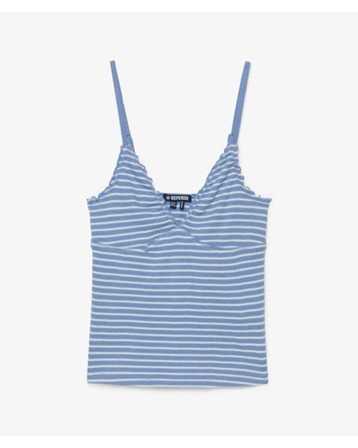 Superdry Blue & Co Athletic Essentials V-neck Waffle Cami Top
