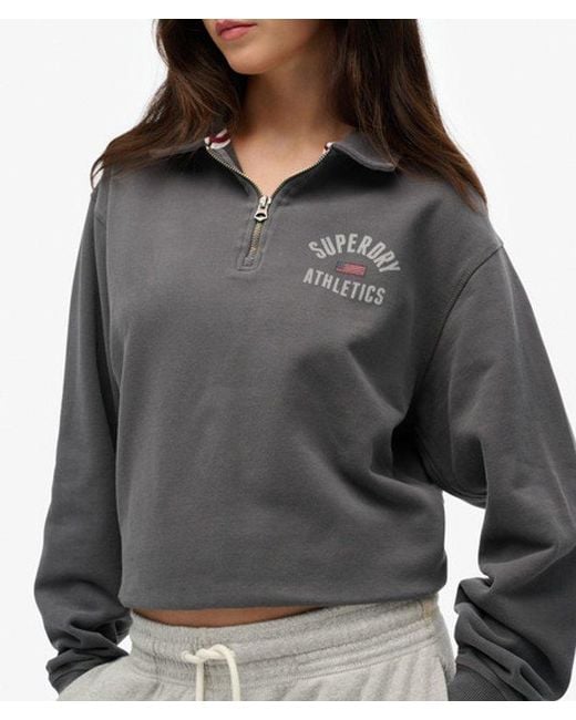Superdry Gray & Co Athletic Collared Half Zip Jumper