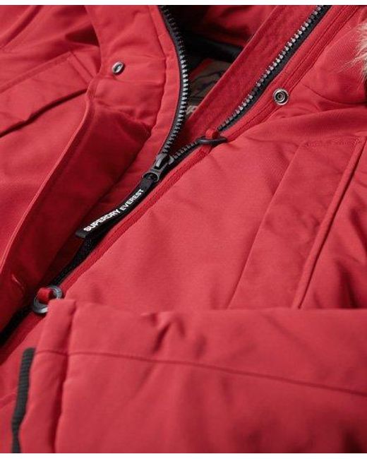 Superdry Red Everest Faux Fur Hooded Parka Coat