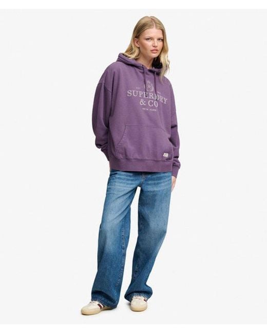 Superdry Purple & Co Luxe Casual Relaxed Hoodie