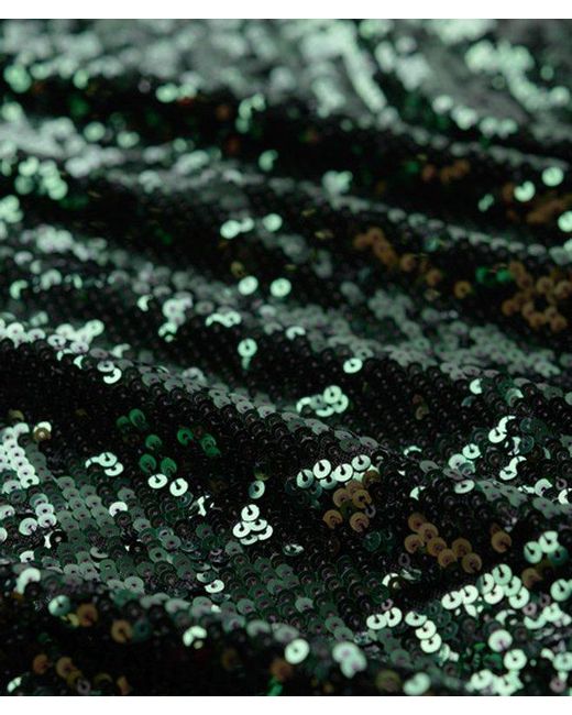 Superdry Green & Co Fully Lined Sequin Wrap Maxi Dress