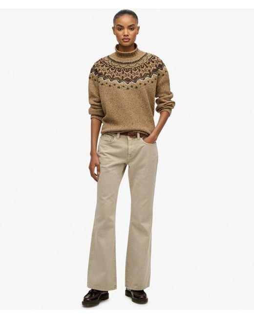 Superdry Brown & Co Fairisle High Neck Jumper