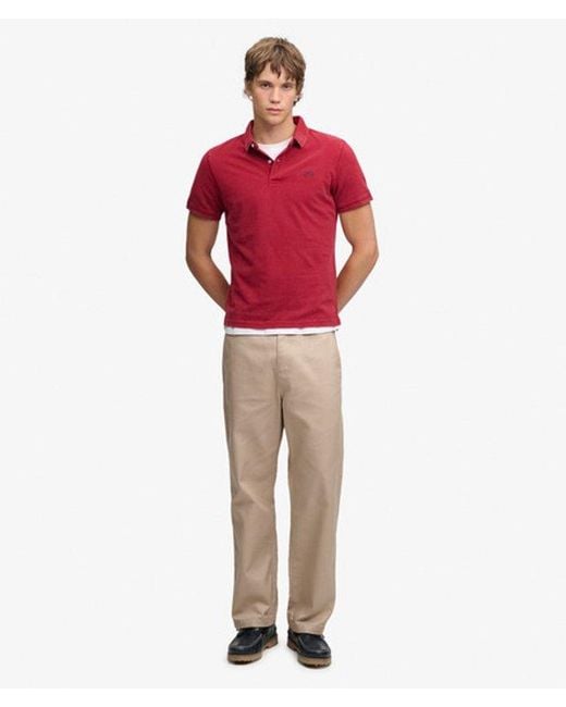 Superdry Red & Co Classic Pique Polo Shirt for men