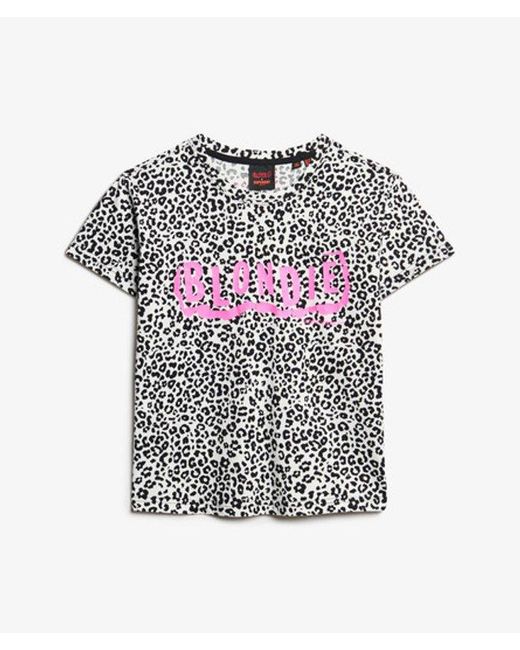 Superdry White & Co X Blondie Leopard Print Fitted Crew Neck T-shirt