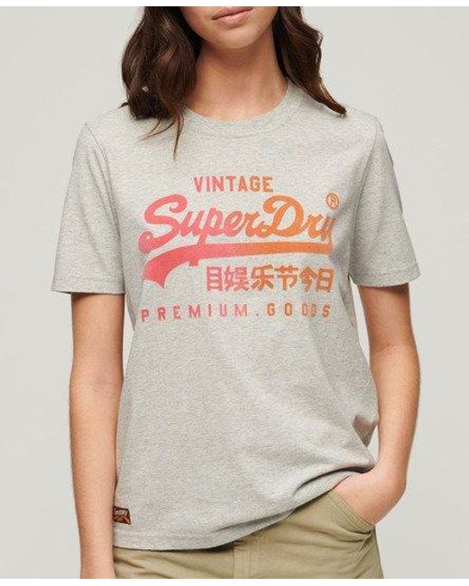 Superdry Gray Tonal Graphic Relaxed T-shirt