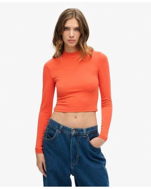 Superdry Red Long Sleeve Open Back Top