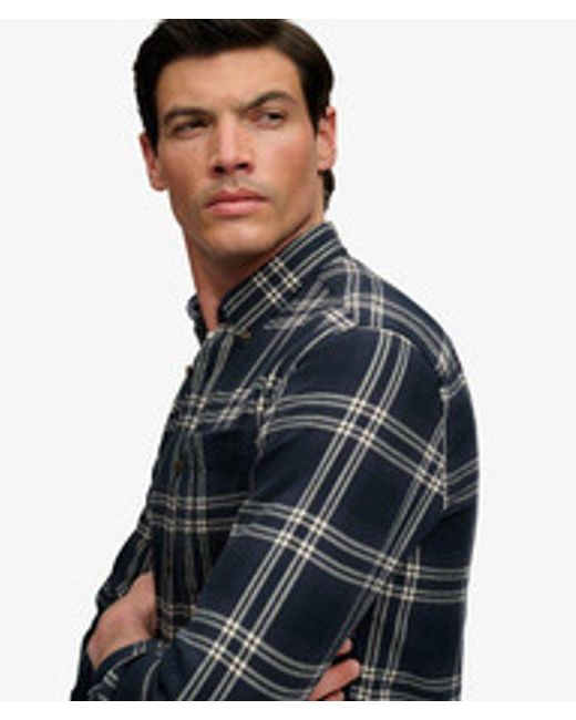 Superdry Blue & Co Long Sleeve Cotton Lumberjack Shirt for men