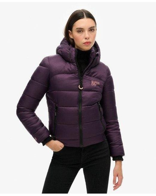 Superdry Blue Sports Puffer Bomber Jacket