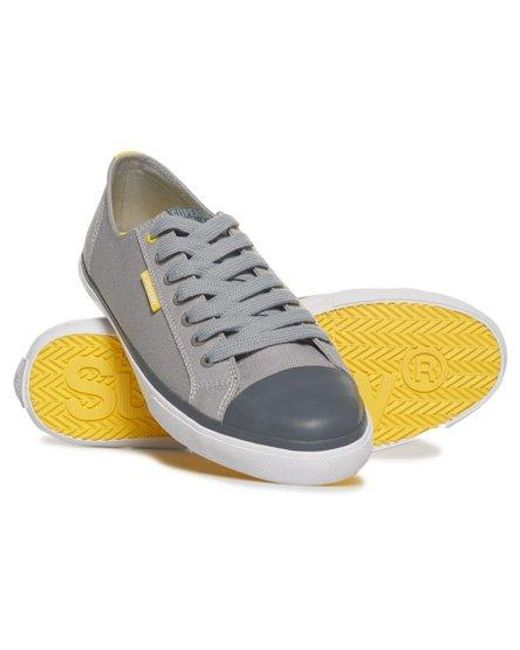 Superdry Gray Low Pro Sneakers Alloy/Fluro Yel for men