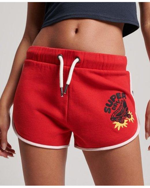 Superdry Red Vintage Roll With It Jersey Shorts