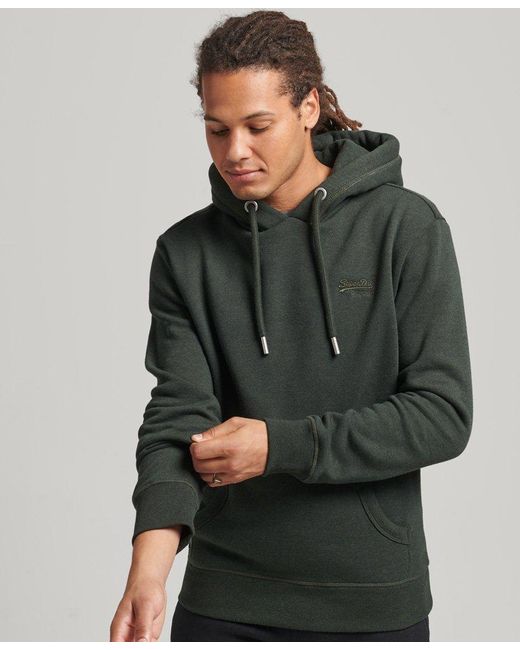 Superdry Organic Cotton Essential Logo Hoodie Green in Gray for Men | Lyst