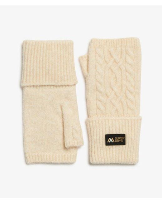 Superdry Natural & Co Classic Cable Knit Luxe Handwarmer Gloves