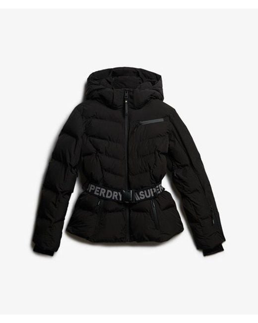Superdry Black & Co Luxe Belted Ski Padded Jacket