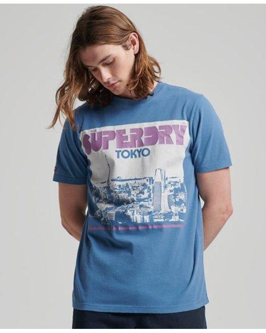 Superdry Blue Vintage Photographic T-shirt for men