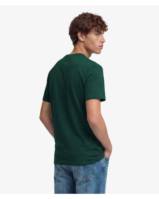 Superdry Green Essential Stacked Logo Embroidered T-Shirt for men