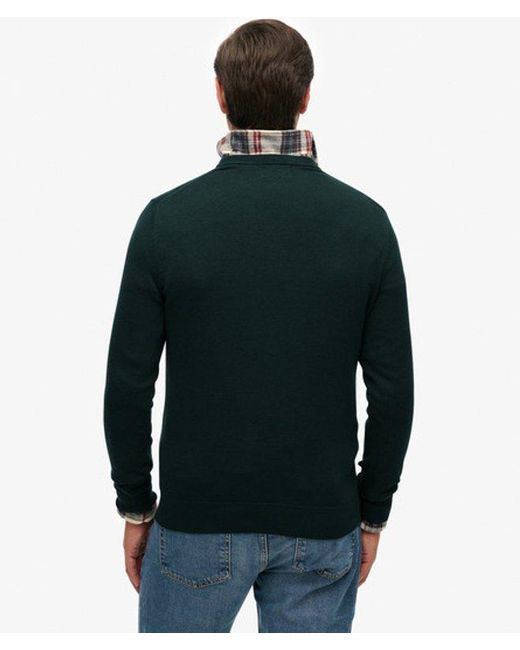 Superdry Blue Essentials Cotton Jumper for men