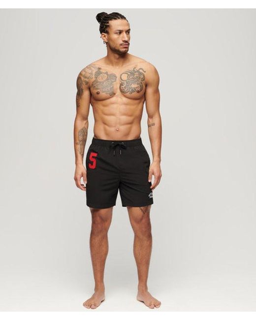 Superdry Black & Co Recycled Polo 17-inch Swim Shorts for men