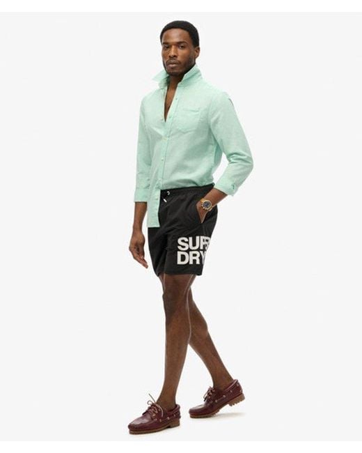 Superdry Black & Co Sportswear Logo 17-inch Swim Shorts for men