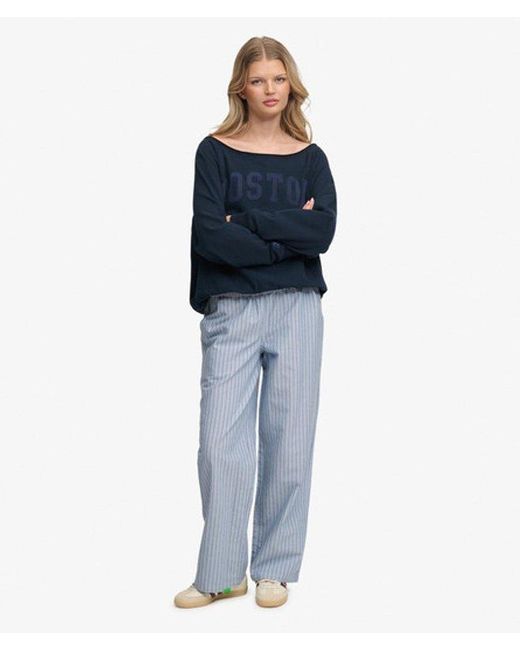 Superdry Blue & Co Athletic Essentials Bardot Crew Sweatshirt